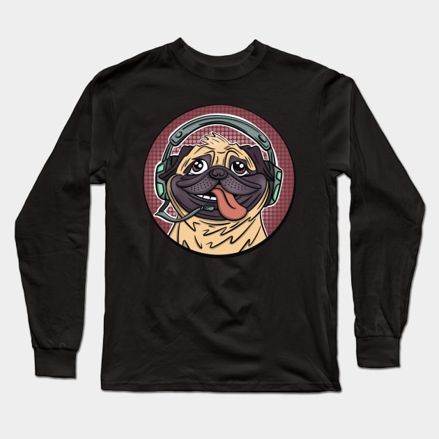 Pug Gamer Long Sleeve T-Shirt by Brianjstumbaugh